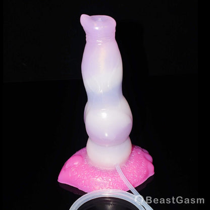 Punch Pink Ejaculating Dog Dildo – Knot Fantasy for Deep Pleasure - BeastGasm