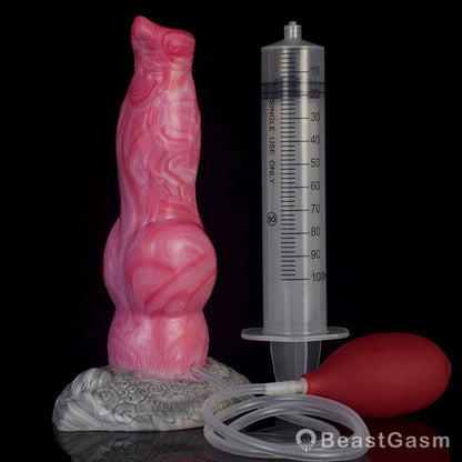 Punch Pink Ejaculating Dog Dildo – Knot Fantasy for Deep Pleasure - BeastGasm