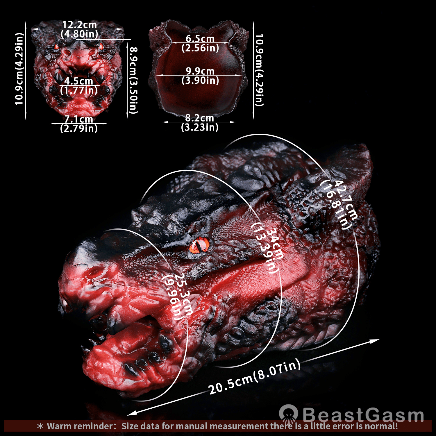 Pyrothrax Dragon Head Silicone Masturbator – Dark Fantasy 🐉🔥 - BeastGasm