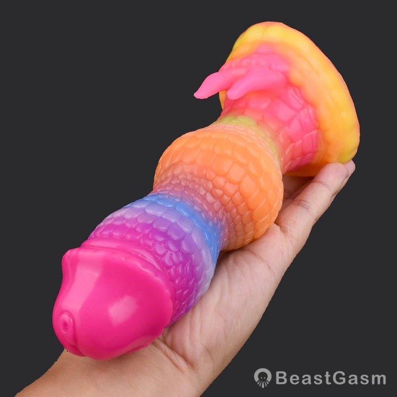 Rainbow Dragon Dildo – Qilin Fantasy Toy for Beginners - BeastGasm