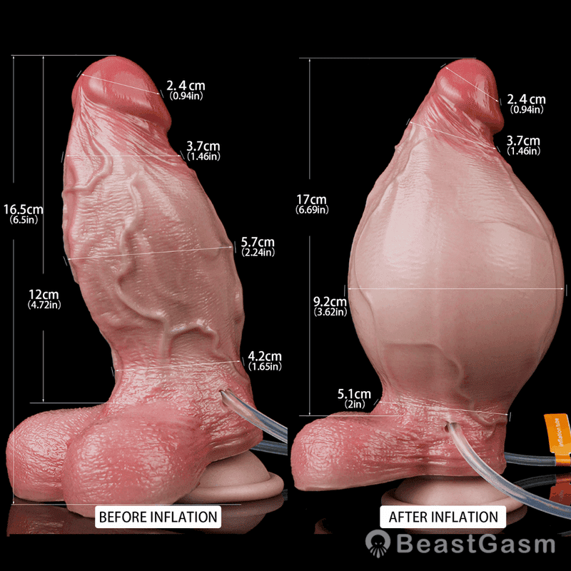 Realistic 6” Inflatable Squirting Dildo – Caesar by BeastGasm - BeastGasm