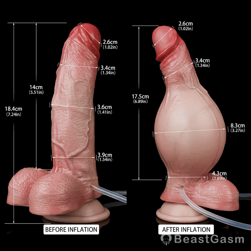 Realistic 7 Inch Squirting Inflatable Dildo – Alexander, Premium Silicone - BeastGasm