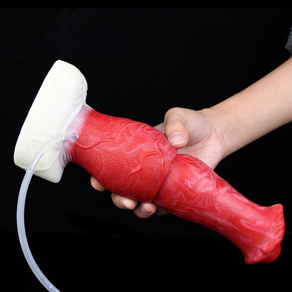 🐴 Realistic Caesar 9.17 - Inch Ejaculating Horse Dildo – Thick Knot, Platinum Silicone - BeastGasm