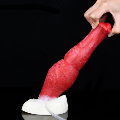 🐴 Realistic Caesar 9.17 - Inch Ejaculating Horse Dildo – Thick Knot, Platinum Silicone - BeastGasm