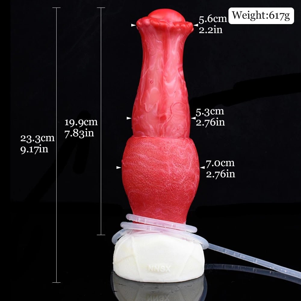 🐴 Realistic Caesar 9.17 - Inch Ejaculating Horse Dildo – Thick Knot, Platinum Silicone - BeastGasm