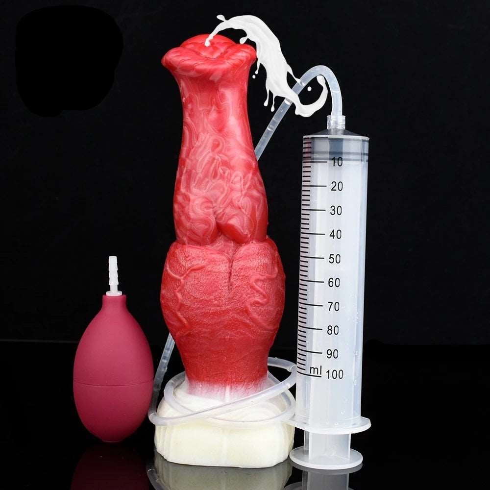 🐴 Realistic Caesar 9.17 - Inch Ejaculating Horse Dildo – Thick Knot, Platinum Silicone - BeastGasm