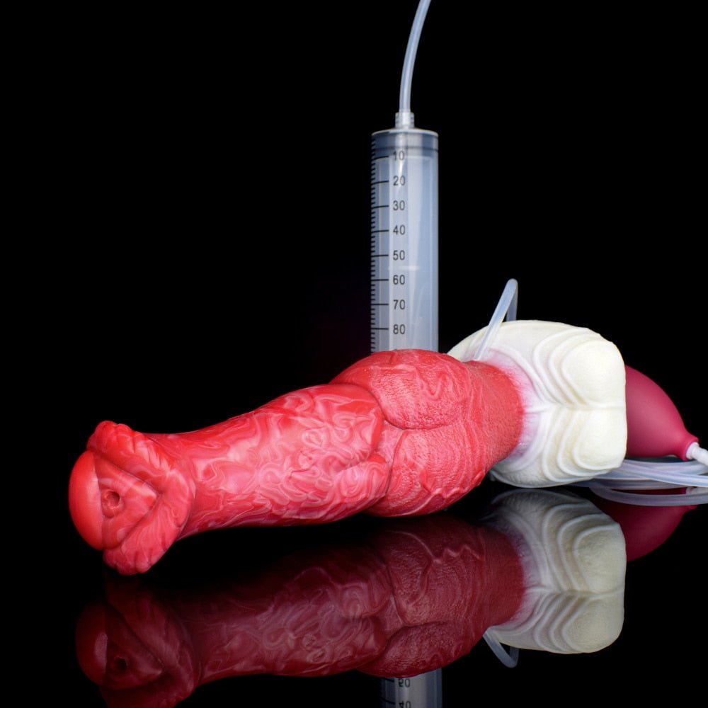 🐴 Realistic Caesar 9.17 - Inch Ejaculating Horse Dildo – Thick Knot, Platinum Silicone - BeastGasm