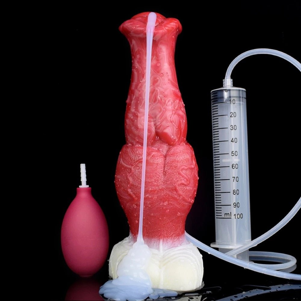 🐴 Realistic Caesar 9.17 - Inch Ejaculating Horse Dildo – Thick Knot, Platinum Silicone - BeastGasm