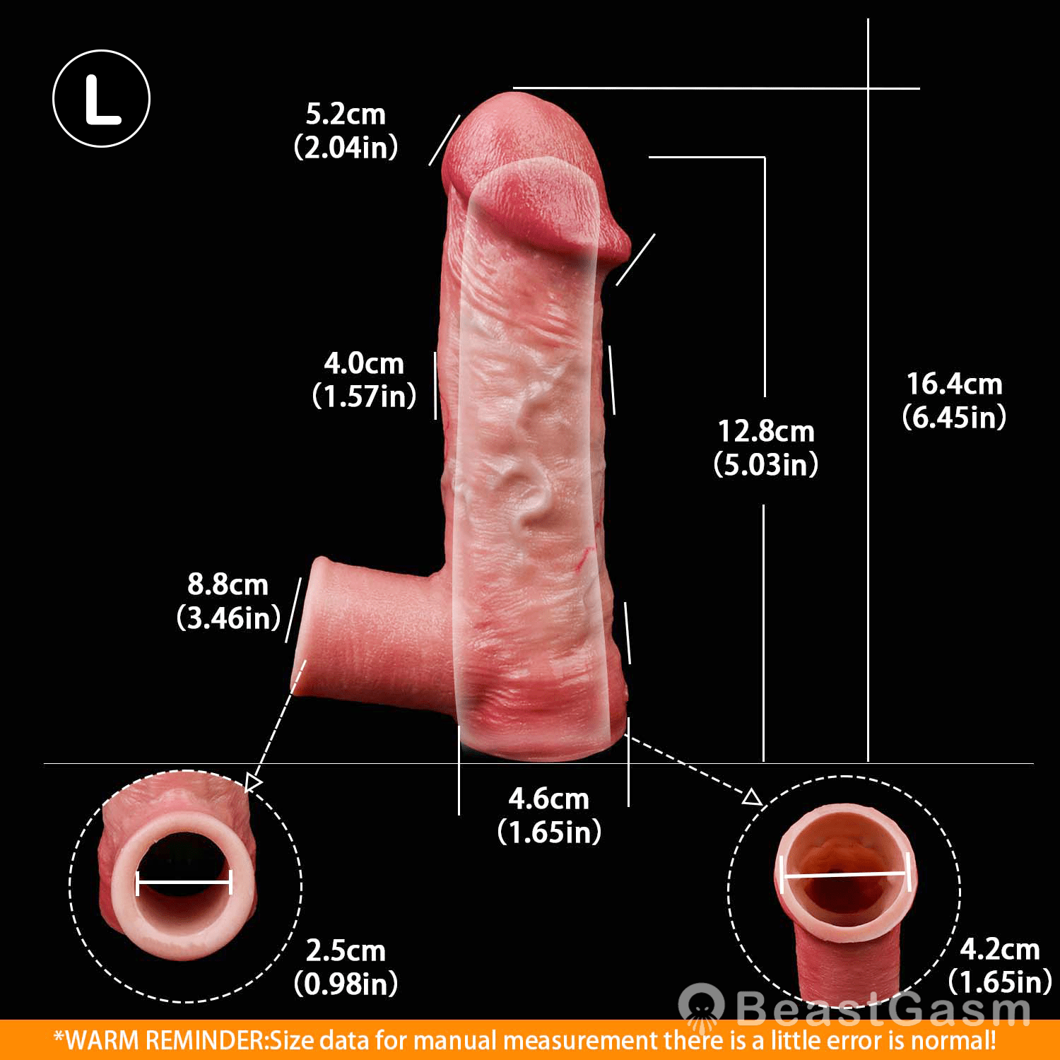 ⚔️ Realistic Cock Sleeve | Dual-Channel Stamina Lock Ring - BeastGasm