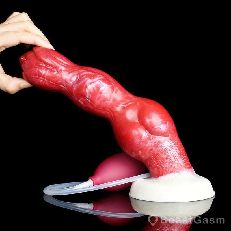 🐕 Realistic Ejaculating Dog Dildo – Thick Knot & Customizable Fun - BeastGasm