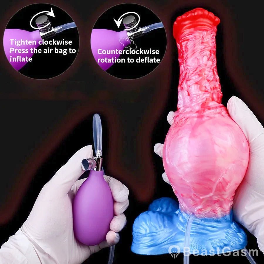 🐴 Red BMW Inflatable Horse Phallus – Adjustable Pleasure Dildo - BeastGasm