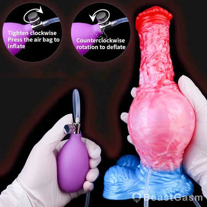 🐴 Red BMW Inflatable Horse Phallus – Adjustable Pleasure Dildo - BeastGasm