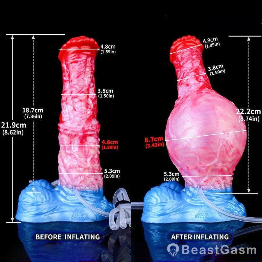 🐴 Red BMW Inflatable Horse Phallus – Adjustable Pleasure Dildo - BeastGasm