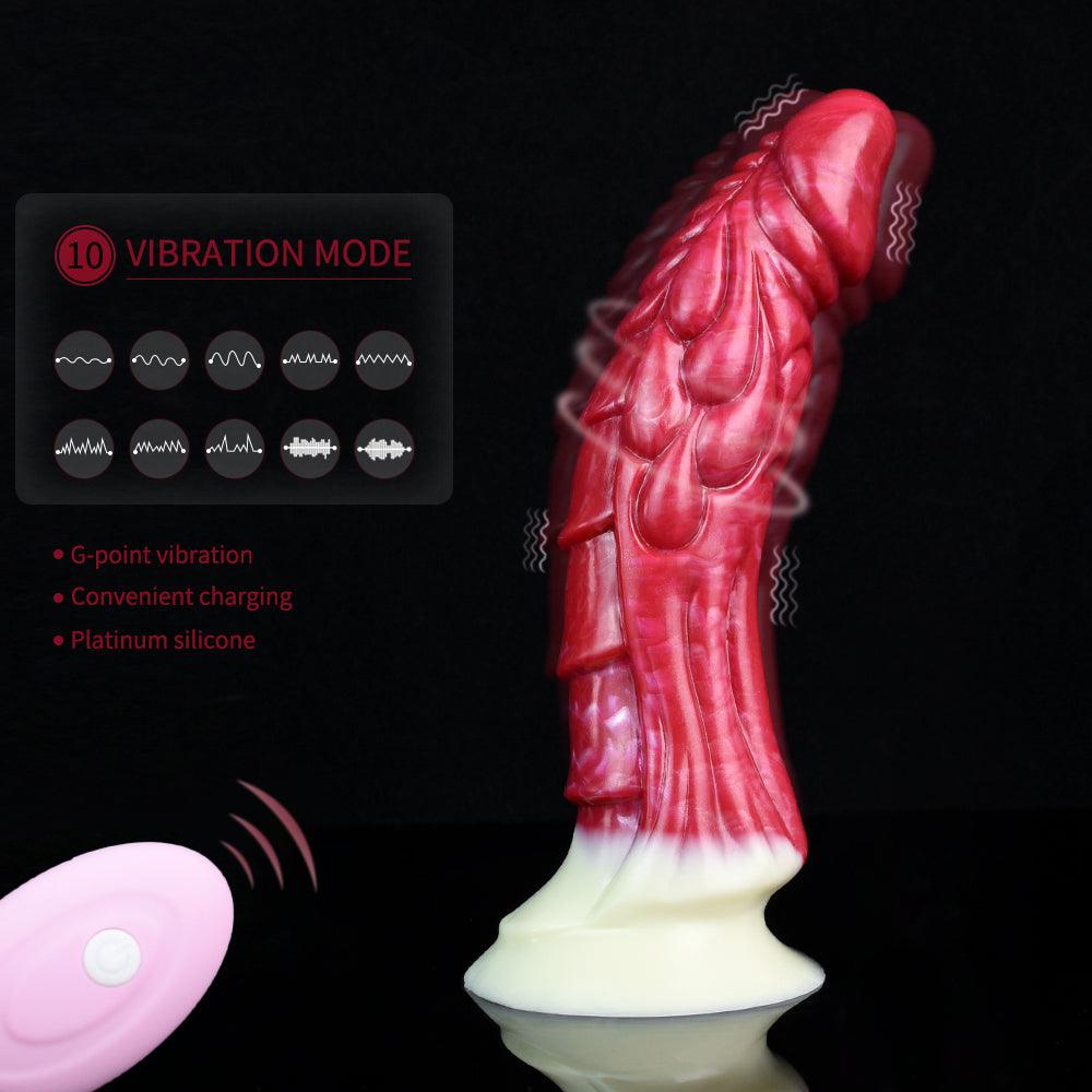 Remote - Controlled Dragon Dildo – 9 - Inch Vibrator Fantasy Toy - BeastGasm