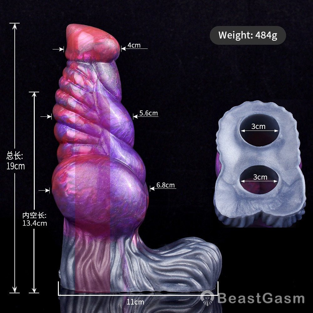 😈 Rhaebus Penis Extender Sleeve – Huge Knot Fantasy Sheath - BeastGasm