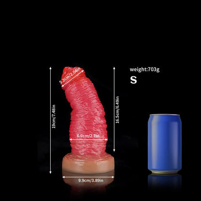 Rose Red Fantasy Dildo for Wild, Textured Pleasure - BeastGasm