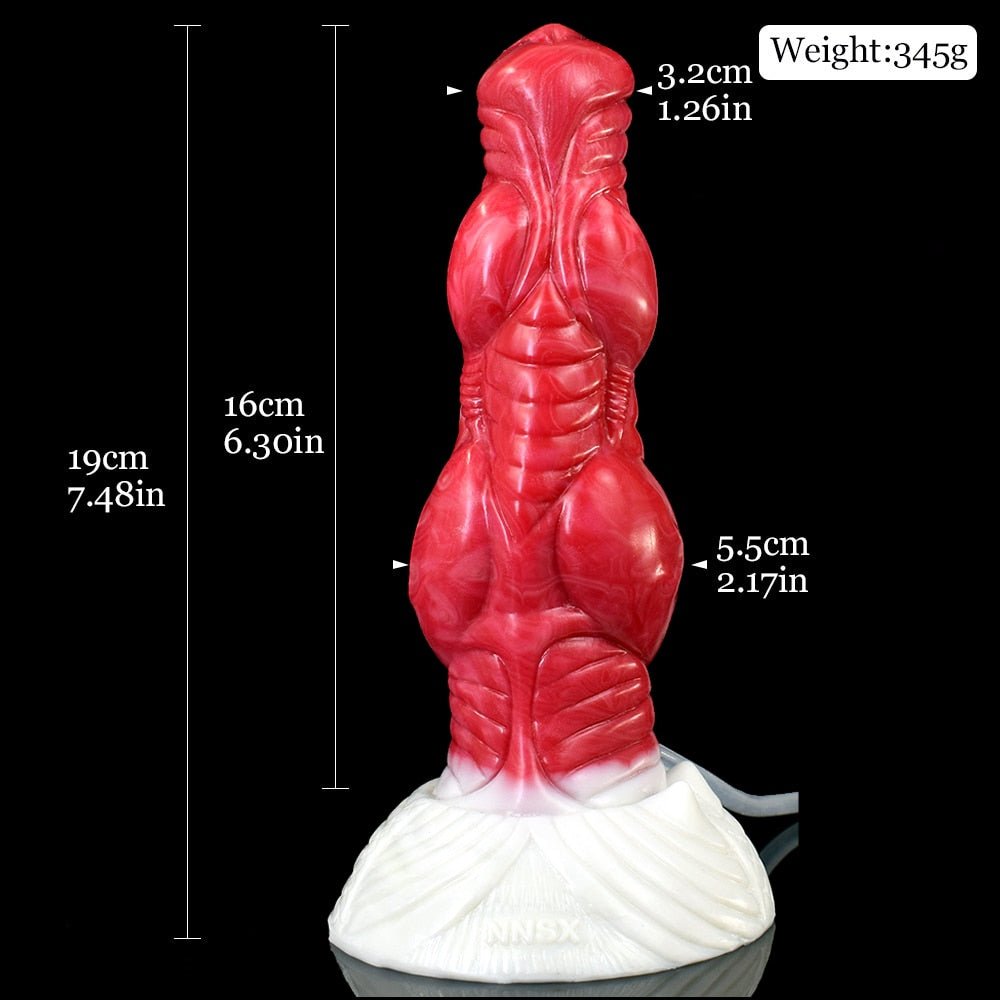👽 Sadalas - 7.5” Alien Knot Dildo with Cum Tube & Suction Cup - BeastGasm