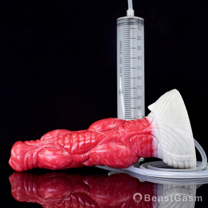 👽 Sadalas - 7.5” Alien Knot Dildo with Cum Tube & Suction Cup - BeastGasm