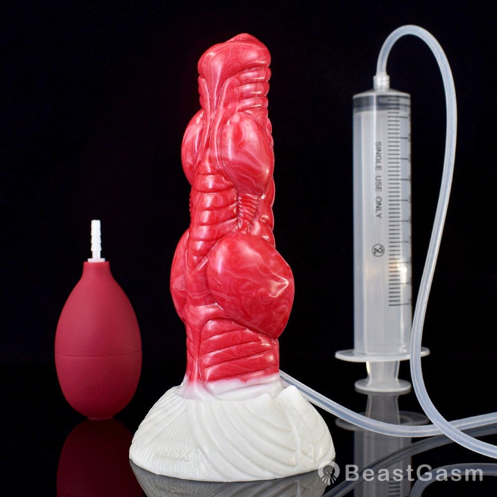 👽 Sadalas - 7.5” Alien Knot Dildo with Cum Tube & Suction Cup - BeastGasm