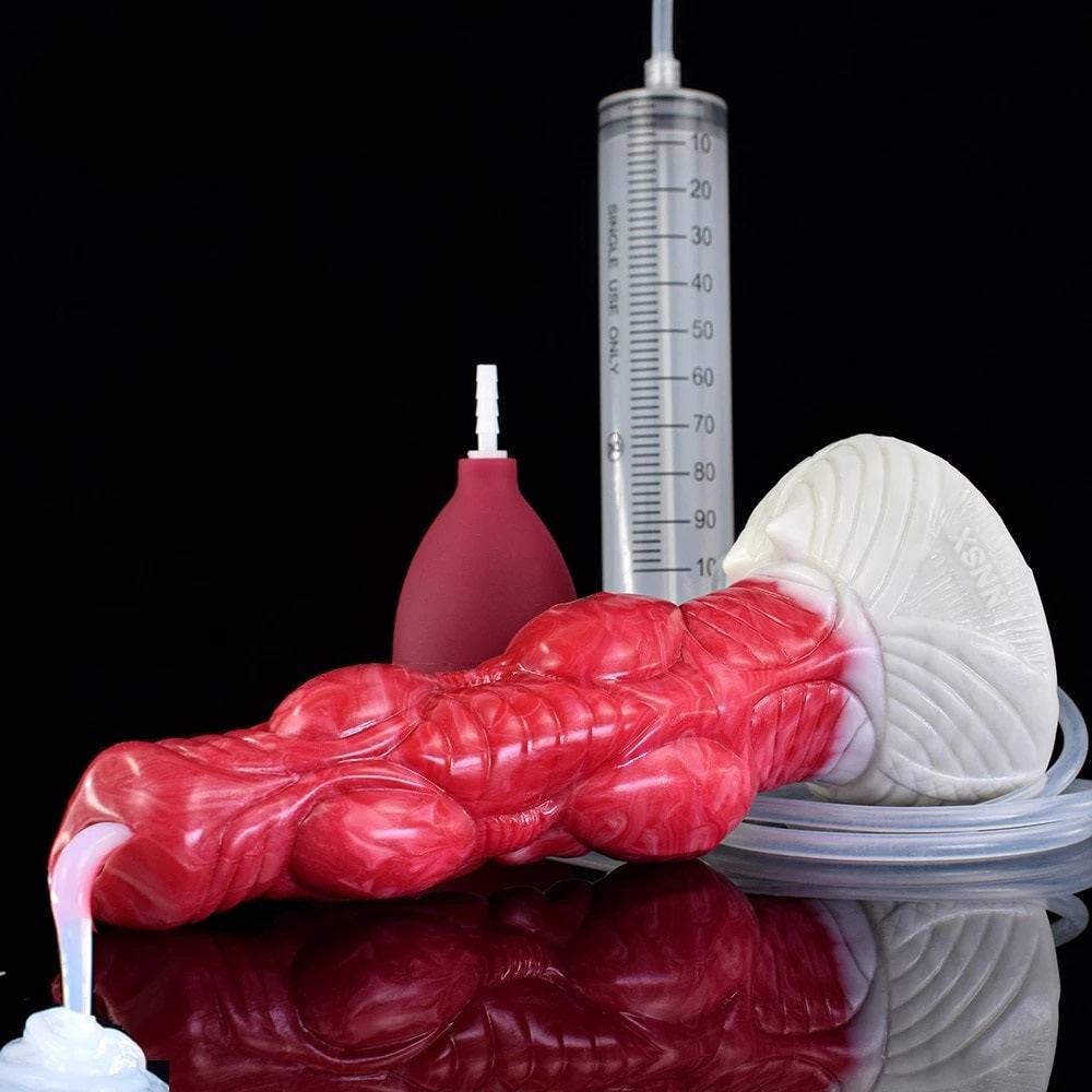 👽 Sadalas - 7.5” Alien Knot Dildo with Cum Tube & Suction Cup - BeastGasm