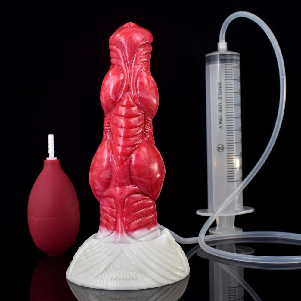 👽 Sadalas - 7.5” Alien Knot Dildo with Cum Tube & Suction Cup - BeastGasm