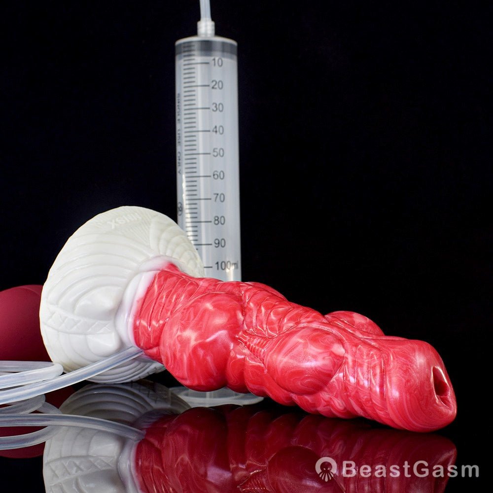 👽 Sadalas - 7.5” Alien Knot Dildo with Cum Tube & Suction Cup - BeastGasm