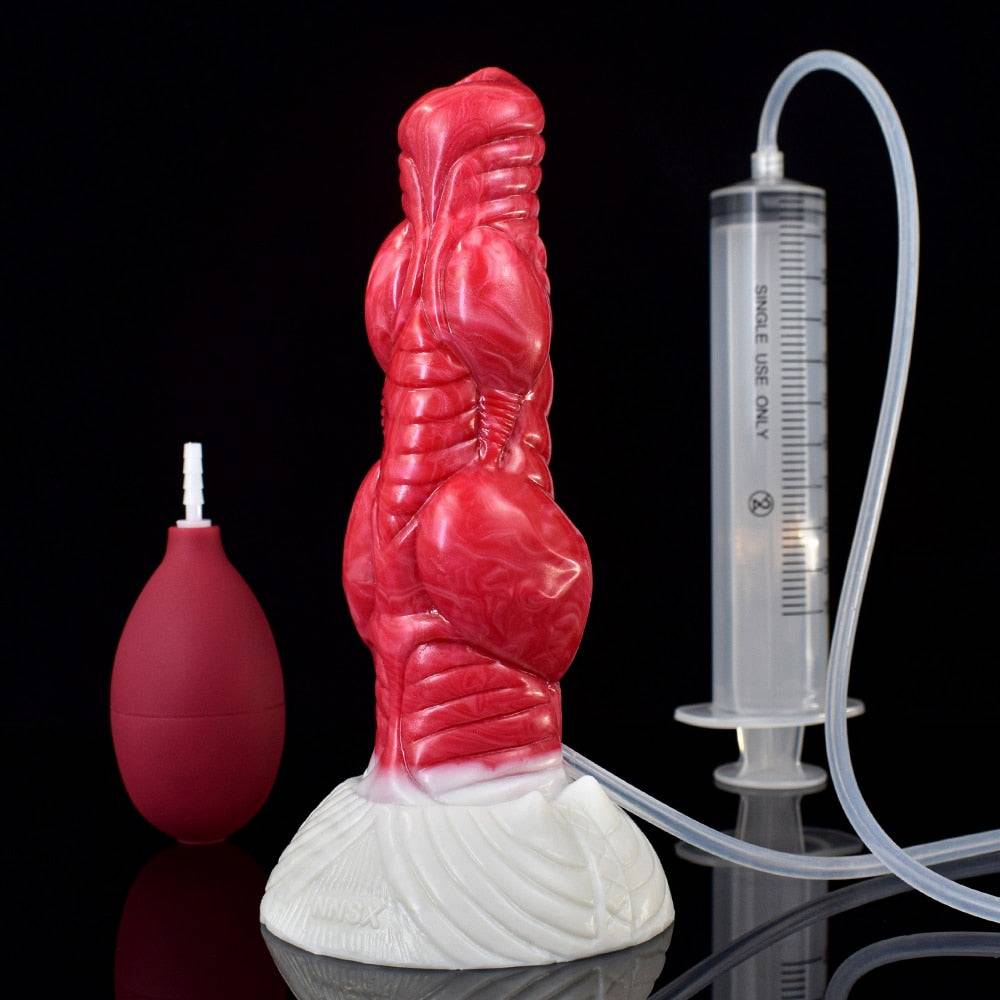 👽 Sadalas - 7.5” Alien Knot Dildo with Cum Tube & Suction Cup - BeastGasm