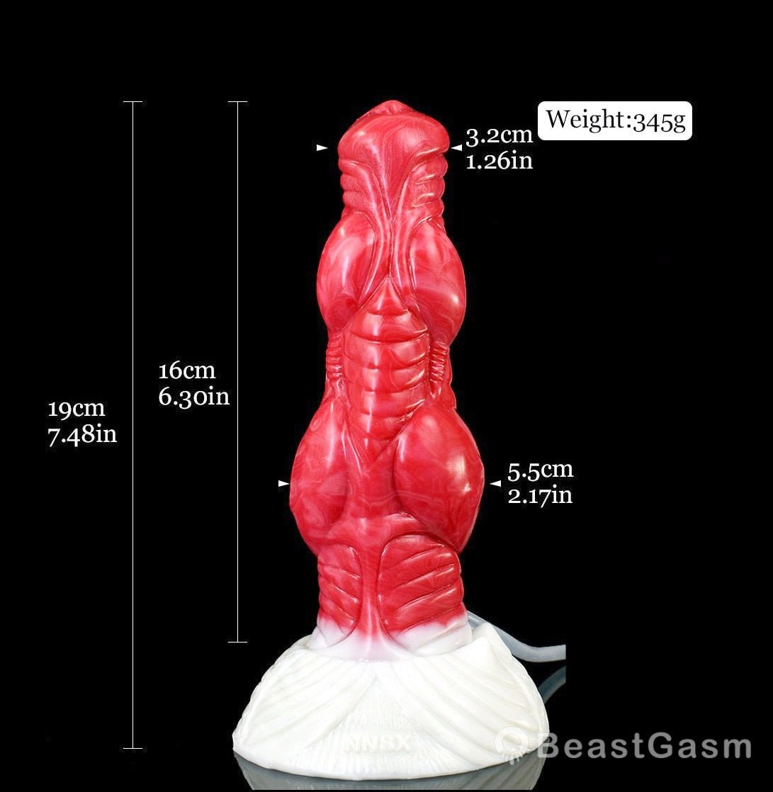👽 Sadalas - 7.5” Alien Knot Dildo with Cum Tube & Suction Cup - BeastGasm