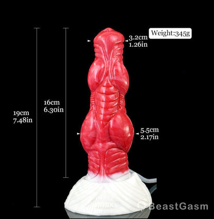 👽 Sadalas - 7.5” Alien Knot Dildo with Cum Tube & Suction Cup - BeastGasm