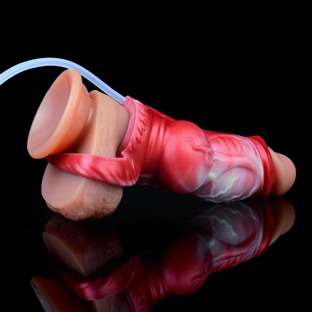 Scarlet Wyrm - Huge Squirting Knot Sheath & Fantasy Penis Extender - BeastGasm