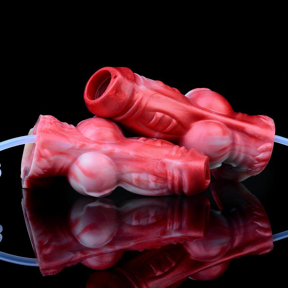 Scarlet Wyrm - Huge Squirting Knot Sheath & Fantasy Penis Extender - BeastGasm