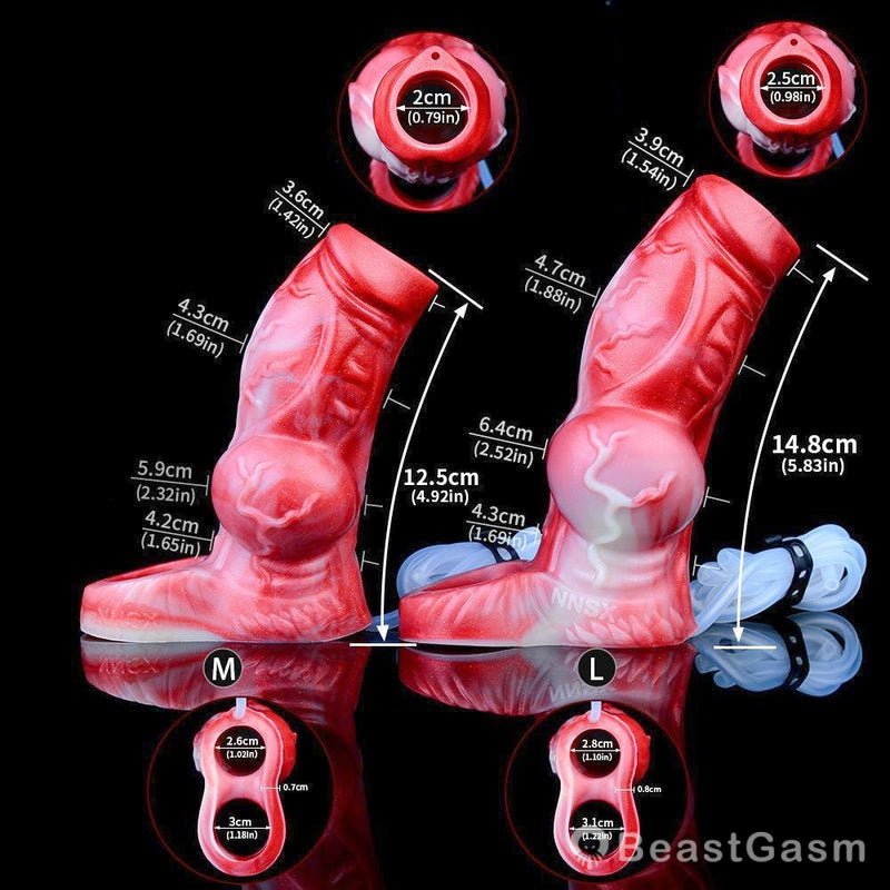 Scarlet Wyrm - Huge Squirting Knot Sheath & Fantasy Penis Extender - BeastGasm
