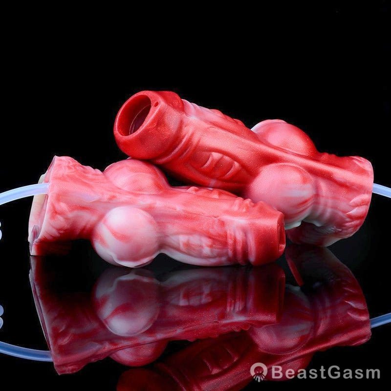 Scarlet Wyrm - Huge Squirting Knot Sheath & Fantasy Penis Extender - BeastGasm