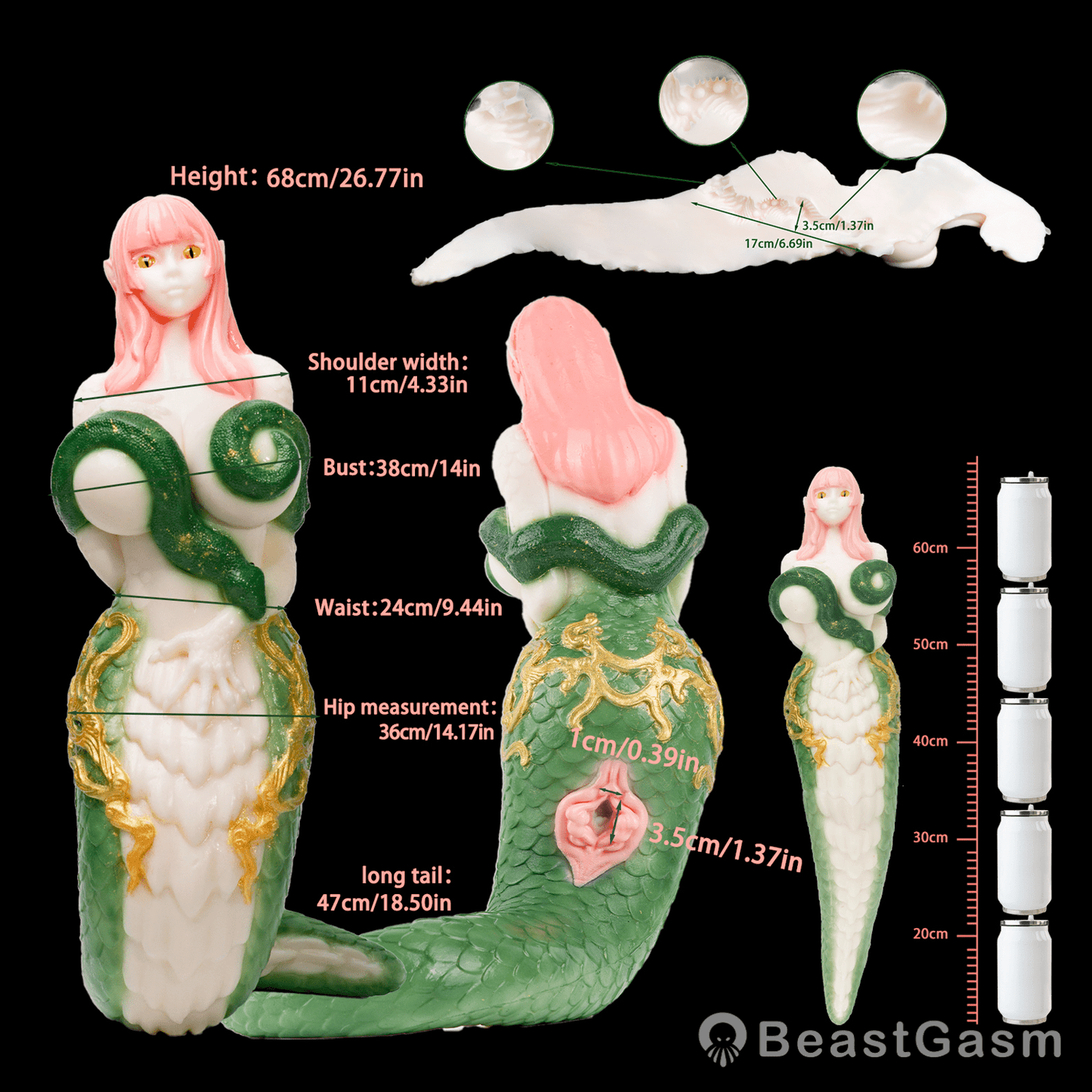 🐍 Serpent Queen Platinum Silicone Full-Body Fantasy Doll - BeastGasm