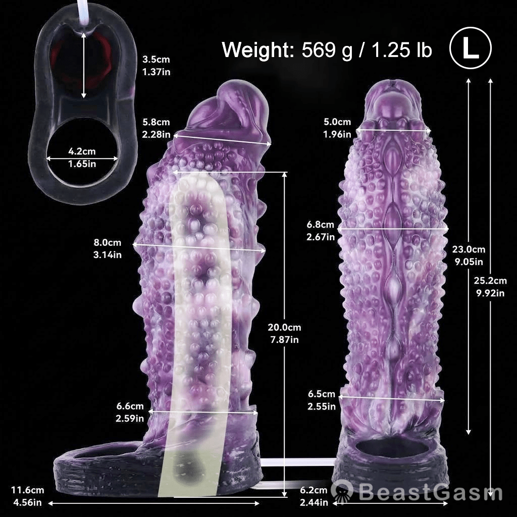👾 Shadow Leviathan Liquid Silicone Fantasy Penis Sleeve - BeastGasm