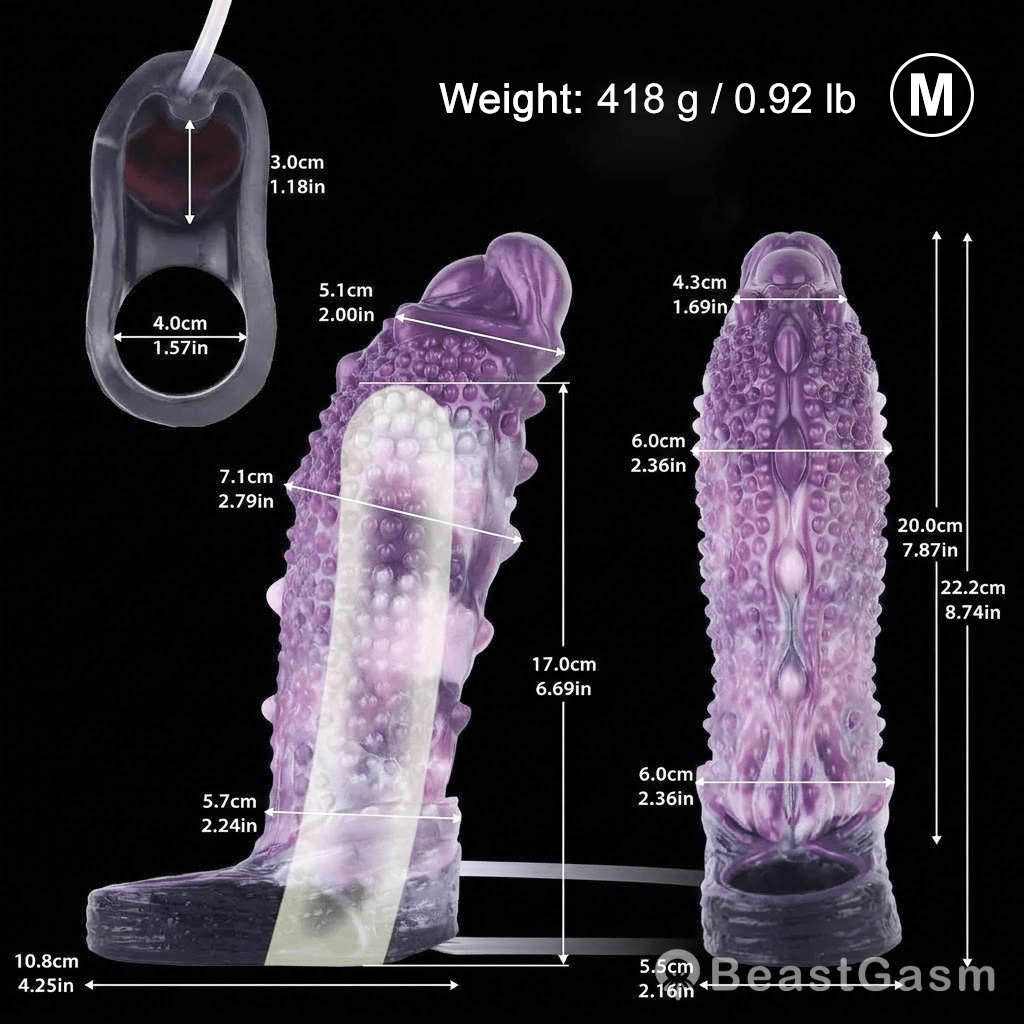 👾 Shadow Leviathan Liquid Silicone Fantasy Penis Sleeve - BeastGasm