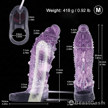 👾 Shadow Leviathan Liquid Silicone Fantasy Penis Sleeve - BeastGasm