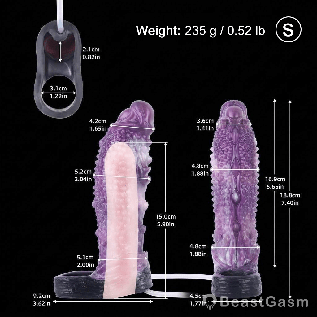 👾 Shadow Leviathan Liquid Silicone Fantasy Penis Sleeve - BeastGasm