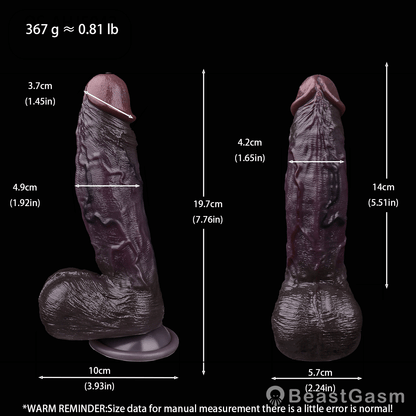 🖤 Shadow Titan Realistic Dildo | Dual-Layer Platinum Silicone - BeastGasm