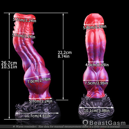 🐺 Shadow Wolf Fantasy Dog Dildo — Double S-Curve & Spines - BeastGasm