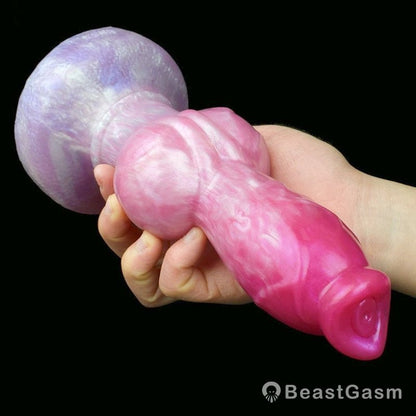 🐶 Sifus Huge Knot Dog Dildo – Platinum Silicone, Hands - Free Play - BeastGasm