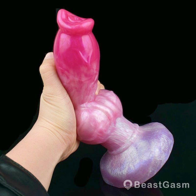 🐶 Sifus Huge Knot Dog Dildo – Platinum Silicone, Hands - Free Play - BeastGasm