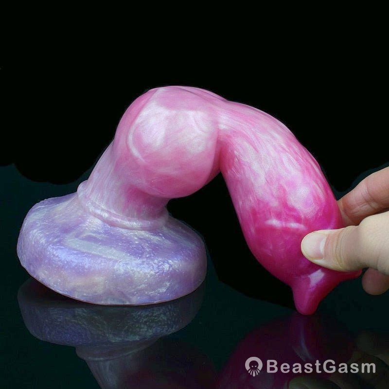 🐶 Sifus Huge Knot Dog Dildo – Platinum Silicone, Hands - Free Play - BeastGasm