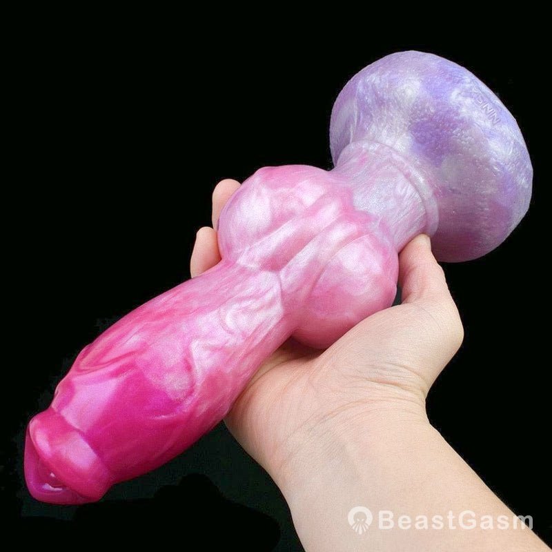 🐶 Sifus Huge Knot Dog Dildo – Platinum Silicone, Hands - Free Play - BeastGasm