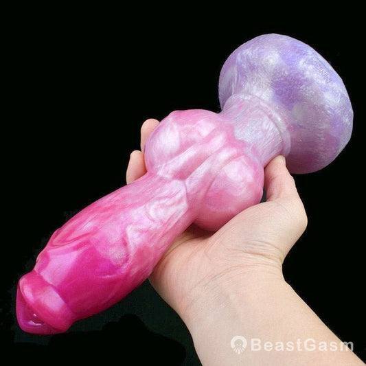 🐶 Sifus Huge Knot Dog Dildo – Platinum Silicone, Hands - Free Play - BeastGasm