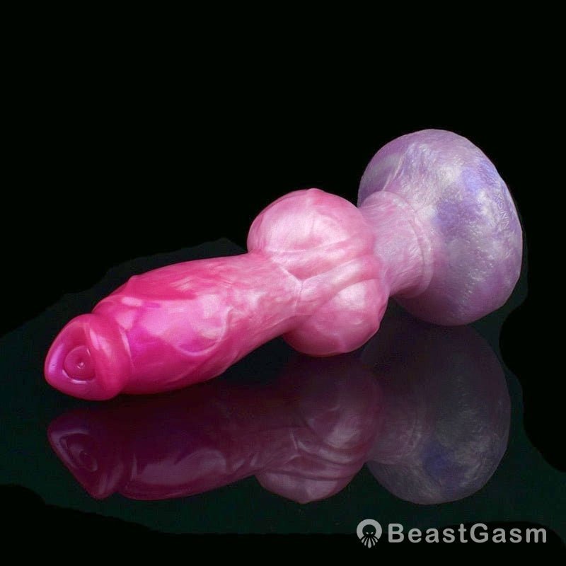 🐶 Sifus Huge Knot Dog Dildo – Platinum Silicone, Hands - Free Play - BeastGasm