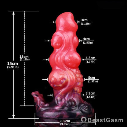 Silicone Beaded Dragon Dildo Plug – Spiral Fantasy Anal Toy BeastGasm - BeastGasm