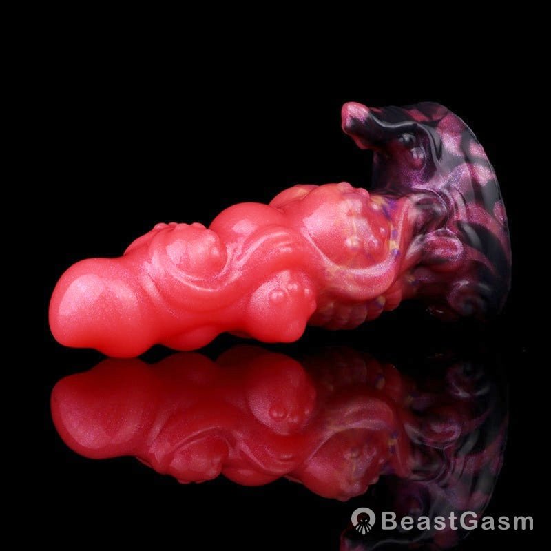 Silicone Beaded Dragon Dildo Plug – Spiral Fantasy Anal Toy BeastGasm - BeastGasm