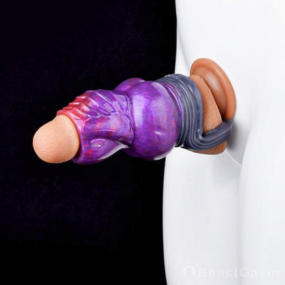 👽Silicone Cock Sleeve – Alien Fantasy Penis Extender - BeastGasm