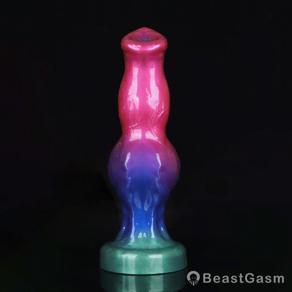 Slim Dog Rainbow Knot Dildo 🌈 Double Nodule Pleasure Toy - BeastGasm